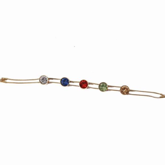 Vibrant Multi-Stone Gold-Tone Bracelet - Picture 2 of 3